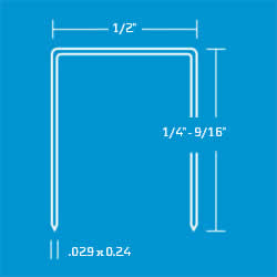 BeA 72 Series Fine Wire Staples Dimensions